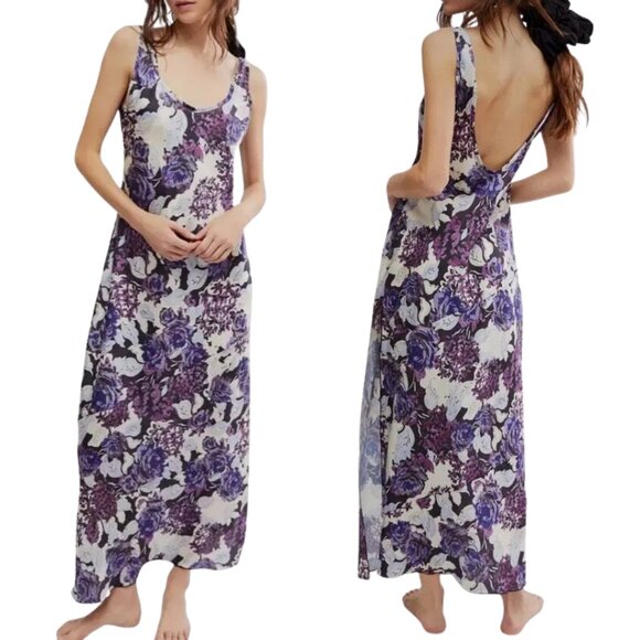 Free People Intimately FP Worth The Wait Floral Maxi Slip Dress Women Small NWOT - Picture 1 of 15